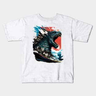 King Kaiju on Sunset - Godzilla Kids T-Shirt